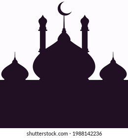 flat design vector illustration of mosque silhouette