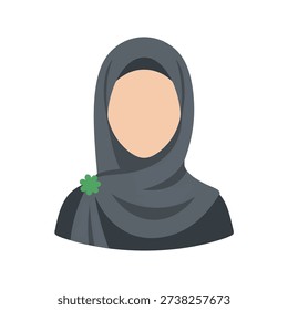Flat design vector illustration of a Muslima woman wearing a hijab as an Islamic cultural element