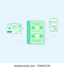 Flat design vector illustration of organizer