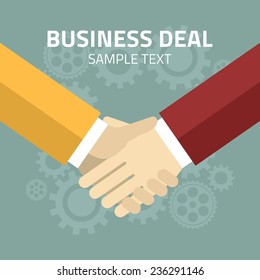 Flat design vector illustration. Partnership concept. Handshake vector illustration