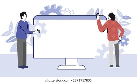 ilustración vectorial de diseño plano, persona con placa en blanco