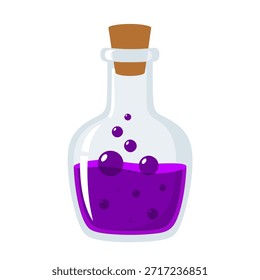 Una Ilustración vectorial de diseño plano de una botella de poción