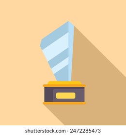 Flat design vector illustration of a prestigious and top winning gold trophy symbolizing success. Achievement. And leadership in business. Finance. Career. Education. Sport. And game challenge