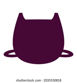 Ilustración vectorial de diseño plano de la silueta de la bolsa de la dama morada