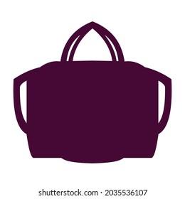 Ilustración vectorial de diseño plano de la silueta de la bolsa de la dama morada