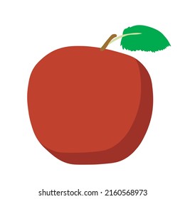 Ilustración vectorial de diseño plano de manzana roja
sobre fondo blanco.