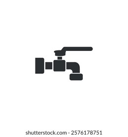 flat design vector illustration of a rotary lever water tap.