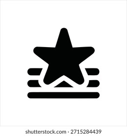 Flat design vector illustration of a sleek black rocket launching into a five-pointed star, scalable for logos, icons, and digital media projects.