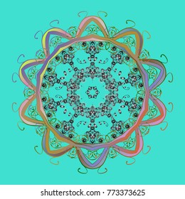 Flat design. Vector illustration. Snowflake icon, isolated. Icons, labels. Vector winter snowflakes on colorful background. Colorful snowflake Vector illustration.