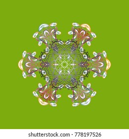 Flat design. Vector illustration. Snowflake icon, isolated. Vector winter snowflakes on colorful background vector illustration. Icons, labels.