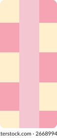 "Ilustração de vetor de design plano de cor-de-rosa vertical e creme padrão listrado, ideal para design de tecido, papéis de parede, papel de embrulho e projetos decorativos elegantes."