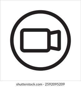 Flat design vector illustration of video camera icon. 10 EPS