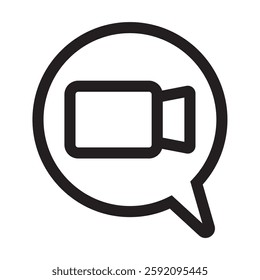 Flat design vector illustration of video camera icon. 10 EPS