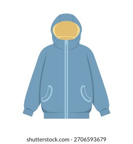 Uma ilustração vetorial de design plano de uma jaqueta de inverno quente
