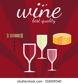 flat design vector illustration of wine theme