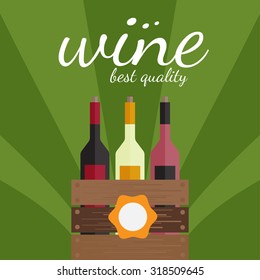 flat design vector illustration of wine theme