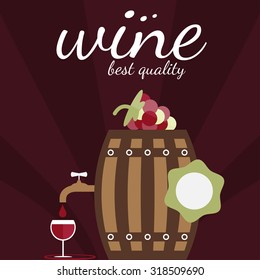 flat design vector illustration of wine theme