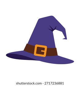 A flat design vector illustration of a witch's hat