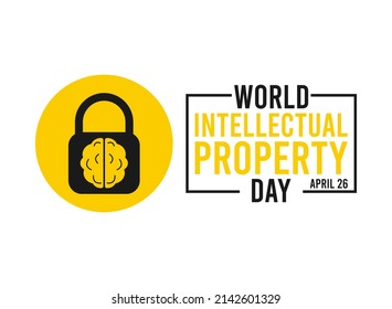 Flat design vector illustration of world intellectual property day on white background. April 26. Poster or banner.