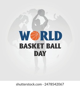 Flat design Vector illustration of World Basketball Day