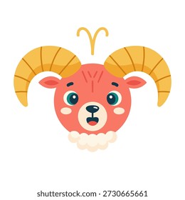 Ilustración vectorial de diseño plano de un zodiaco aries