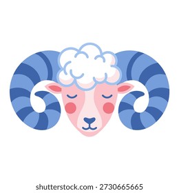 Ilustração de vetor de design plano de um zodíaco aries