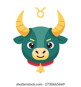 Flat design vector illustration of a zodiac taurus