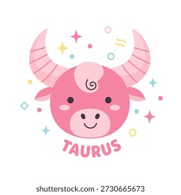 Flat design vector illustration of a zodiac taurus