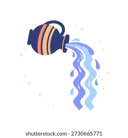 Flaches design, Vektorgrafik eines zodiakischen Aquarius