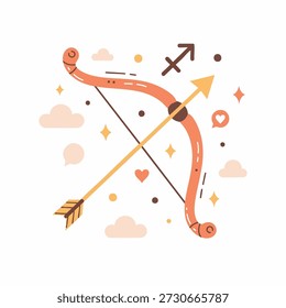 Flat design vector illustration of a zodiac sagitarius