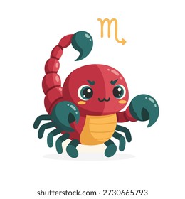 Ilustração de vetor de design plano de um escorpião zodíaco