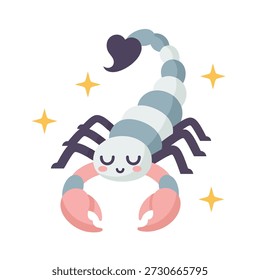 Ilustração de vetor de design plano de um escorpião zodíaco