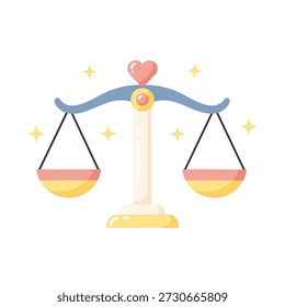 Ilustração de vetor de design plano de uma libra zodíaco