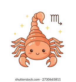 Ilustração de vetor de design plano de um escorpião zodíaco