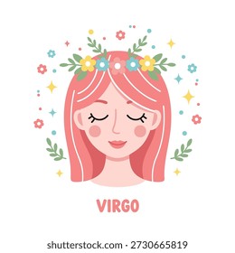 Flaches design, Vektorgrafik eines Tierkreisvirgos