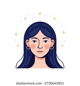 Ilustração de vetor de design plano de um virgo zodíaco