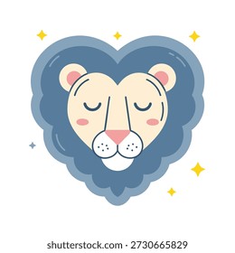 Ilustração de vetor de design plano de um leão zodíaco