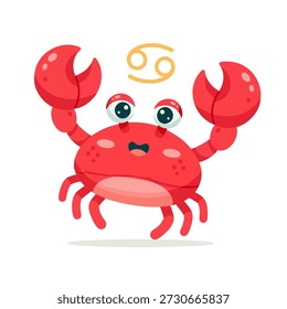 Flat design vector illustration of a zodiac cancer