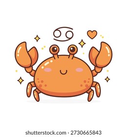 Ilustración vectorial de diseño plano de un cáncer del zodiaco