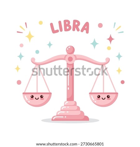 Flat design vector illustration of a zodiac libra