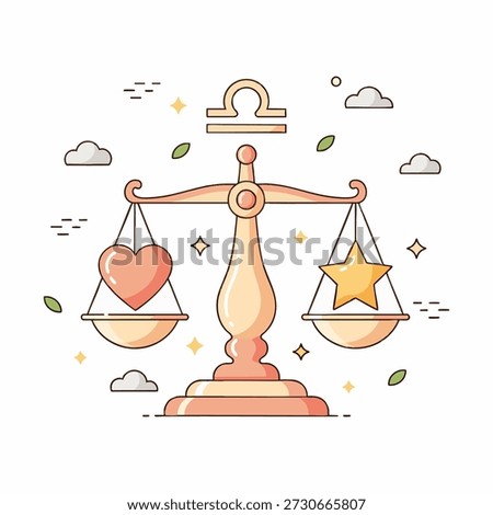 Flat design vector illustration of a zodiac libra