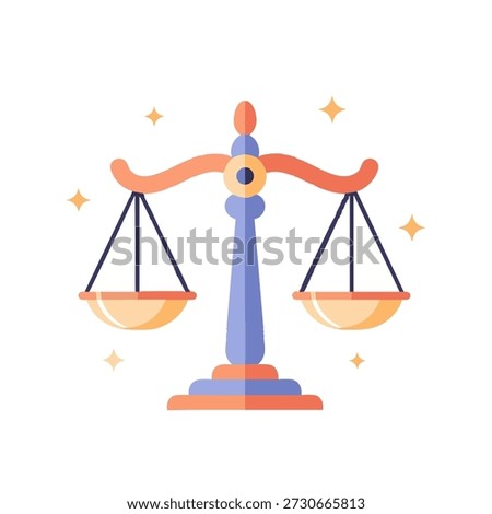 Flat design vector illustration of a zodiac libra