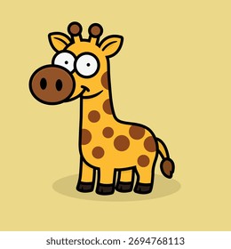 Ilustración de Vector de diseño plano de jirafa animal