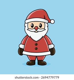 Flaches Design Vektor Illustration von Santa Mini Design