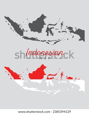 flat design vector indonesia indonesian map 