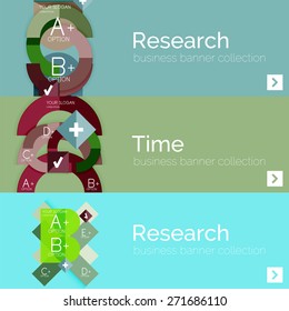 Flat design vector infographic banners with geometric infographic diagrams