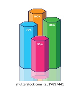 Vetor de design plano do modelo de negócios infográfico. Gráfico do Pentágono. 