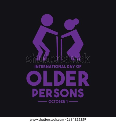 Flat design vector of International Day of Older Persons. October 1. Banner, card, background. Eps 10.