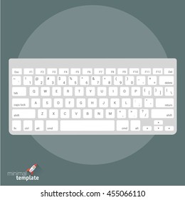 Flat design vector international keyboard icon for application interface, presentation, web design and mobile app. Concept language set up, typing, messaging, online conversation, texts an document.