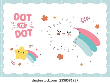 flat design vector kids connect dot to dot worksheet printable for kids activity